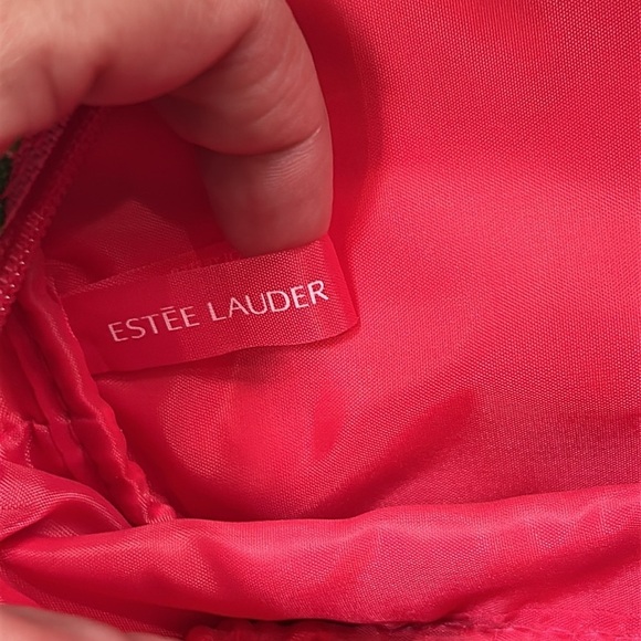 Lilly Pulitzer for Estée Lauder Pink & Green Tropical Floral Print Cosmetic Bag - Picture 8 of 9